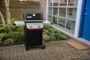 Barbacoa de gas Weber Spirit E-210, 2 quemadores, superficie de cocción 51 x 46 cm, termómetro en la tapa, 2 ruedas, negro/plata (1500838)