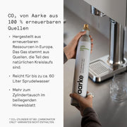 Aarke Carbonator 3, gasificador de agua de acero inoxidable con moderno acabado en acero, incluye botella de PET de 1L sin BPA, máquina de agua con gas para agua del grifo, compatible con cilindros de CO2 de 60L
