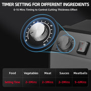 Procesador de alimentos comercial, picadora de carne de alta resistencia de 250W con 1500 RPM, tazón de acero inoxidable de 5,7L y temporizador de 0-15 min, picadora de verduras eléctrica y batidora