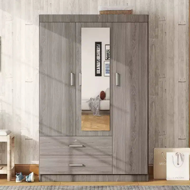 Armario de 3 puertas con estantes y 2 cajones, ropero para ropa 4A - ModernLuxe