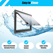 LENDISIY Ventana lateral para autocaravana Ventana abatible 90x50cm Ventana para caravana Ventana de empuje con marco Protección solar y visual para RV Caravana Autocaravana Furgoneta