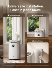 Aire acondicionado portátil DREO de 12 000 BTU (3 en 1: refrigeración/ventilación/deshumidificación), silencioso para dormitorio/oficina, control por app/comando de voz/mando a distancia, sin drenaje, kit de ventana, 3,2 L/h, AC516S