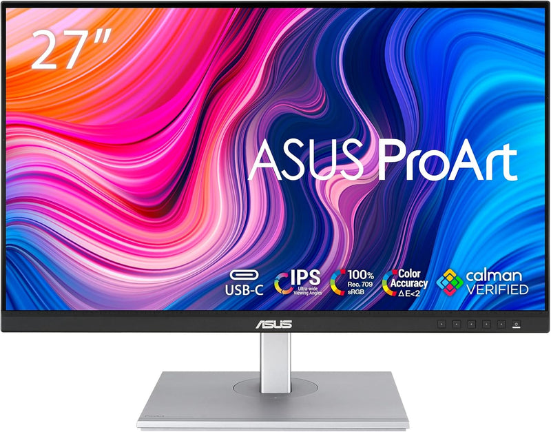 ASUS ProArt PA278CV - Monitor para PC de 27" - Panel IPS - 2560x1440 - 350cd/m² - 75Hz - 2x Display Port, HDMI, 4x USB 3.1 y 1x USB-C - 100% sRGB - 100% Rec. 709 - △E< 2 - Calman Verified - Garantía de 5 años