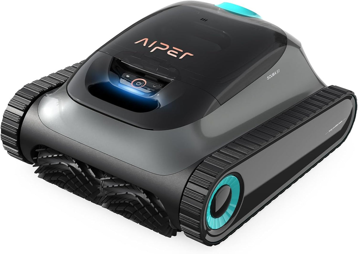 AIPER Scuba S1 Robot Limpiafondos para Suelo, Paredes y Línea de Flotación, Aspiradora de Piscina Inalámbrica, 4 Modos, 150 Min de Autonomía, Escala Paredes, Navegación Inteligente 2.0, Ideal para Piscinas Enterradas de 150㎡