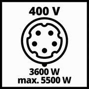 Generador eléctrico (gasolina) Einhell TC-PG 55/E5 (potencia máxima de 5500 W, potencia continua máx. de 5000 W, depósito de 25 l, motor de 4 tiempos, 2x 230 V, 1x 400 V, protección contra bajo nivel de aceite)