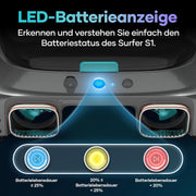 Limpiador de superficie para piscinas AIPER Surfer S1, robot de piscina con batería y energía solar, limpieza de superficie de agua, 20 horas de autonomía, aplicación inteligente, temperatura del agua, ideal para todo tipo de piscinas