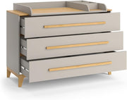 Cambiador VitaliSpa Malia, blanco/roble, 133 x 98 cm XL con 3 cajones