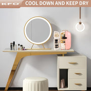 Mini nevera de belleza y cosméticos KFO: capacidad de 12 L, silenciosa (20 dB), portátil con asa, función de refrigeración y secado, diseño elegante, ideal para el almacenamiento de productos de cuidado de la piel y maquillaje