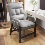 Silla de oficina moderna tapizada en gris con 4 patas