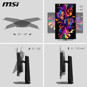 Monitor gaming MSI MAG 271QPX QD-OLED E2 de 26,5 pulgadas WQHD - Panel Quantum Dot OLED 2560 x 1440, 240 Hz / 0,03 ms, 99,1 % DCI-P3, ΔE≤2, DisplayHDR True Black 400 - DP 1.4a, HDMI 2.1, USB Type-C