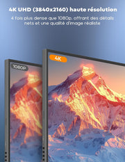 Monitor portátil HONGO 4K, pantalla portátil para portátil de 17.3" 3840x2160 IPS con 100% sRGB, monitor externo para portátil, PC, Mac, Switch, segunda pantalla portátil USB C
