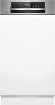 Lavavajillas inteligente Bosch Serie 2 SPV2IKX10E, totalmente integrable, 45 cm de ancho, cesta para cubiertos, secado extra con solo pulsar un botón, InfoLight punto de luz rojo en el suelo, protección AquaStop contra daños por agua, blanco