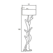 Lámpara de pie de madera de teca BLUMA | Altura 180 cm | incluye pantalla