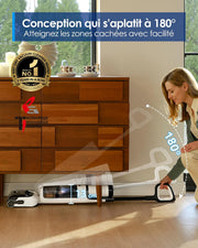 Aspiradora y fregadora Tineco Floor One Stretch S6, potente aspiradora en seco y húmedo inteligente, diseño plano de 180°, limpieza de bordes dual, autolimpieza Flashdry a 70℃ en 5 min, 40 min de autonomía