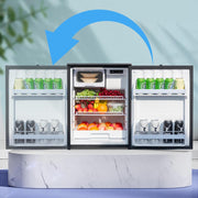 Smad 85L Refrigerador de compresor 12V, nevera de camping 12V, para caravana, congelador de 6L, negro