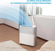 Aire acondicionado Midea Portasplit, bomba de calor portátil, refrigeración A++/calefacción A+, 12000 BTU 3,5 kW, para estancias de hasta 42 m² / 105 m³, solo 39 dB(A) en modo silencioso