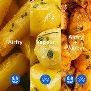 Philips Airfryer Serie 5000 - Freidora de aire de doble cesta con cocción al vapor, 9 L, RapidAir, 19 modos de cocción, hasta un 90 % menos de grasa, AirSteam, limpieza al vapor, HomeID (NA550/00)