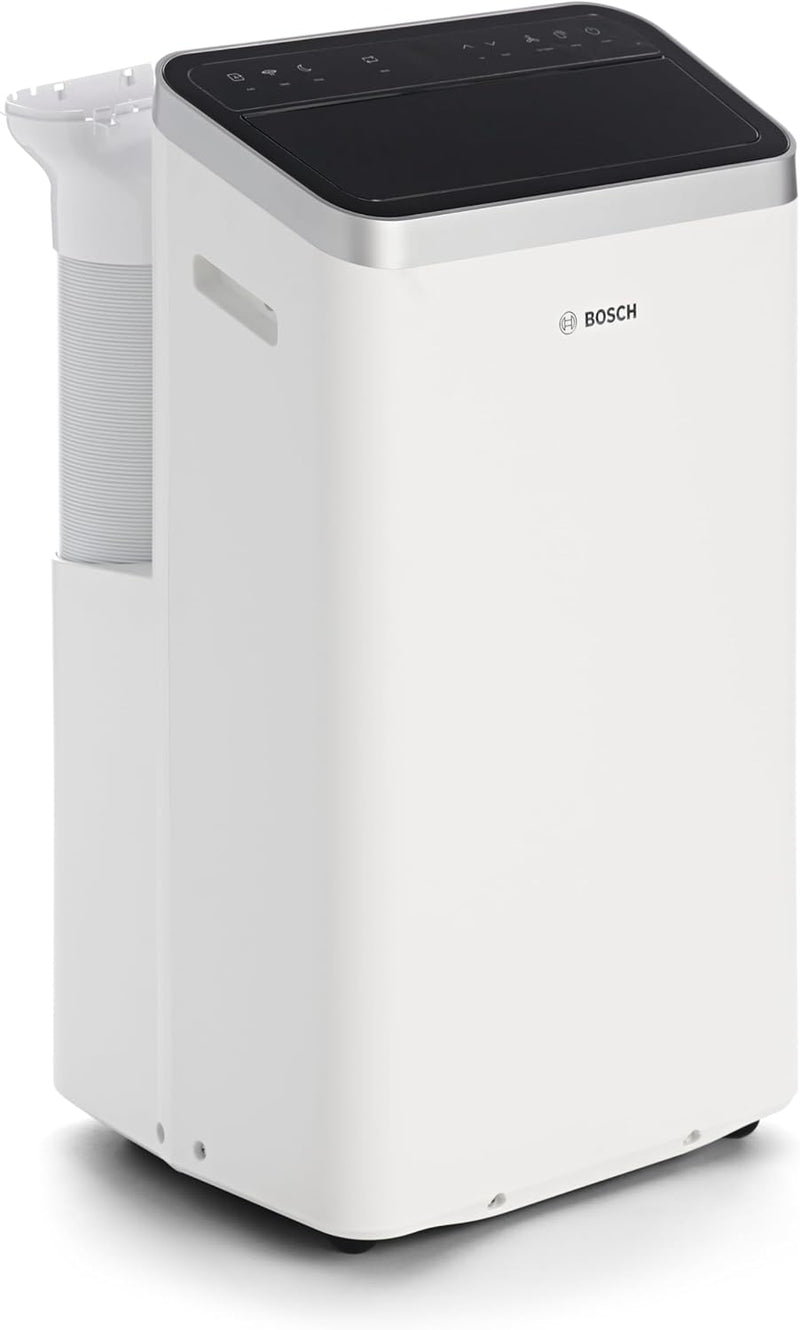 Aire acondicionado portátil Bosch Cool 4000 - 3 en 1: climatizador, deshumidificador, ventilador - 2,6 kW para estancias de hasta 35 m² - Con modo automático, modo silencioso y modo noche (48 db (A)) [Clase A+]