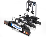 Portabicicletas de enganche Fischer ProlineEvo 2, para 2 bicicletas hasta 60 kg de carga útil, apto para bicicletas eléctricas, premontado, bloqueable, plegable