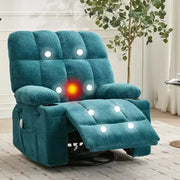 Sillón reclinable extragrande para adultos, sofá mecedor giratorio manual, bolsillos laterales y portavasos para personas altas y grandes, sala de estar