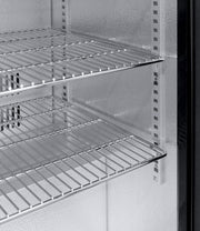 Enfriador de botellas METRO Professional GBC3003, aluminio/vidrio, 135 x 53 x 86,5 cm, 308 L, estantes ajustables, descongelación automática, iluminación LED, negro