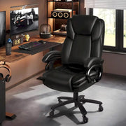 Silla de oficina ejecutiva Bossin para personas grandes y altas, silla ergonómica de 500 libras con soporte lumbar ajustable, respaldo alto y piel sintética para computadora