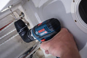 Taladro atornillador a batería Bosch Professional 12V System GSR 12V-15 FC - Sistema FlexiClick (incl. 2 baterías GBA 12V de 2.0 Ah, cargador, 4 accesorios, set de 40 accesorios) - Alimentado por batería