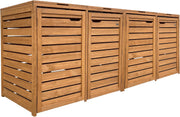AXI Lex Cubrecontenedor de madera marrón | Cubierta para 4 cubos de basura - 240-960L | Caja para cubos de basura/Caja de almacenamiento