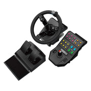Logitech G Saitek Farm Sim Controller, paquete para Farming Simulator que consta de volante, consola de control, pedales de acelerador y freno, rango de giro de 900°, más de 38 botones, conexión USB, PC/Mac - Negro