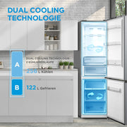 Midea MDRB521MIC46A Frigorífico Combi / No Frost / Control WiFi / Compresor Inverter / 201 cm de altura / 59,5 cm de ancho / 70 cm de profundidad / 177 kWh/año / 256 L capacidad frigorífico / 122 L capacidad congelador / Frontal de acero inoxidable
