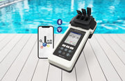 PoolLab 2.0 con 70 pastillas de prueba y bolsa, edición especial para MediMuc - 24 parámetros - App, software - Mide hasta 3 parámetros en una sola prueba + maletín de almacenamiento vacío