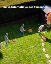 aosu Paquete de 2 cámaras de vigilancia WiFi inalámbricas para exteriores con panel solar, 3MP 360° PTZ panorámica, visión nocturna, alarma luminosa y sonora, audio bidireccional