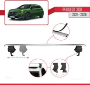 accessorypart Compatible con Peugeot 308 III (P5) 2021-2025 ACE-4 Barras de techo portaequipajes para coche gris aluminio 2 barras