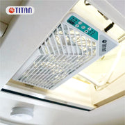 TITAN Leiser Dachventilator, 12 V CC, 140 mm, doble, reversible, ventilador para claraboya con control inalámbrico para autocaravana, caravana, TTC-SC21/V3