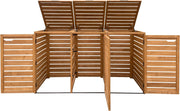AXI Lex Cubrecontenedor de madera marrón | Cerramiento para 3 cubos de basura - 240-720 L | Caja de almacenaje para cubos de basura