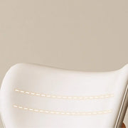 Silla de comedor sin brazos estilo wingback de piel sintética moderna