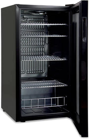 °CUBES Mininevera 90L con puerta de cristal y 4 estantes variables | Nevera compacta para bebidas, perfecta para el hogar, oficina, fiestas y hostelería | Elegante nevera con puerta de cristal, negra