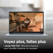 Lenovo IdeaPad 3 17ABA7 - Portátil 17.3'' HD+ (AMD Ryzen 7 5825U, RAM 8GB, SSD 512GB, Gráficos AMD Radeon, Windows 11 Home) Teclado AZERTY Francés - Gris