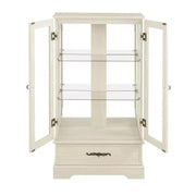 Vitrina de cristal iluminada con estantes ajustables: elegante vitrina de 2 puertas con cajón integrado, incluye bombilla