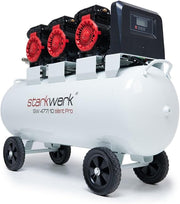 Compresor silencioso Starkwerk, compresor de aire comprimido, compresor 10 bar, 3,3 kW, 4,5 CV, 400 voltios, SW 477/10, incluye reductor de presión y separador de agua