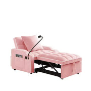 Sillón sofá convertible 3 en 1, sofá cama individual con respaldo ajustable, soporte para teléfono, USB y tipo C - ModernLuxe
