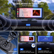 Avylet 9,26'' Apple CarPlay para coche con cámara de visión trasera, pantalla táctil portátil, navegación GPS, control por voz Google/Siri, Android Auto, Bluetooth, AUX/FM, Mirror Link, OTA, inalámbrico