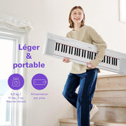 Piano numérique Yamaha Piaggero NP-15 de 61 touches avec 15 sonorités d'instruments, léger et portable