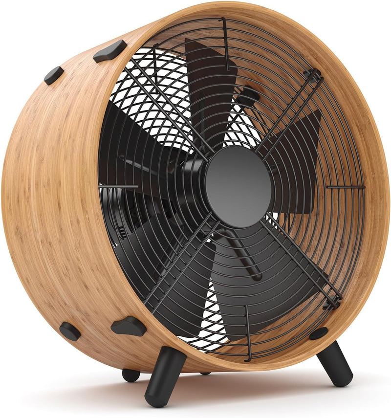 Ventilador Stadler Form Otto, de bambú, con 3 velocidades, ideal para el verano y apto para dormitorios, salas de estar y oficinas, fácil limpieza, 50 vatios
