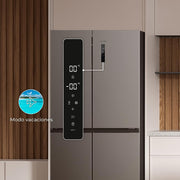Frigorífico americano de 4 puertas Cecotec de acero inoxidable 490 L CoolMarket 4D 490 Inox E. 183 cm de alto, 91 cm de ancho, bajo consumo, Inverter Plus, refrigeración rápida y congelación rápida, Total NoFrost