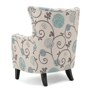Sillón tapizado de respaldo alto Modern Retro de 30.25 pulgadas con patas de madera para sala de estar