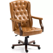 Silla de oficina ejecutiva con diseño de respaldo alado y giro para oficina en casa