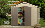KETER Cobertizo de jardín FACTOR 88 - 6,3m2 257 x 255 x 243 cm beige y marrón K209875