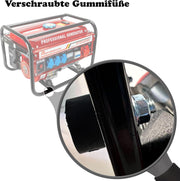 Generador eléctrico de gasolina | Generador de energía con accesorios | Generador de emergencia silencioso | 5 tomas de corriente 3x 230V / 1x 400V / 1x 12V | 6,5 HP (generador eléctrico con arranque manual)