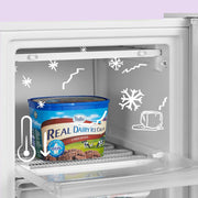Congelador vertical COMFEE' RCU60WH2(E) de 60L con cajones, 3 cajones de congelación, una puerta, temperatura ajustable, puerta reversible, silencioso, independiente, blanco